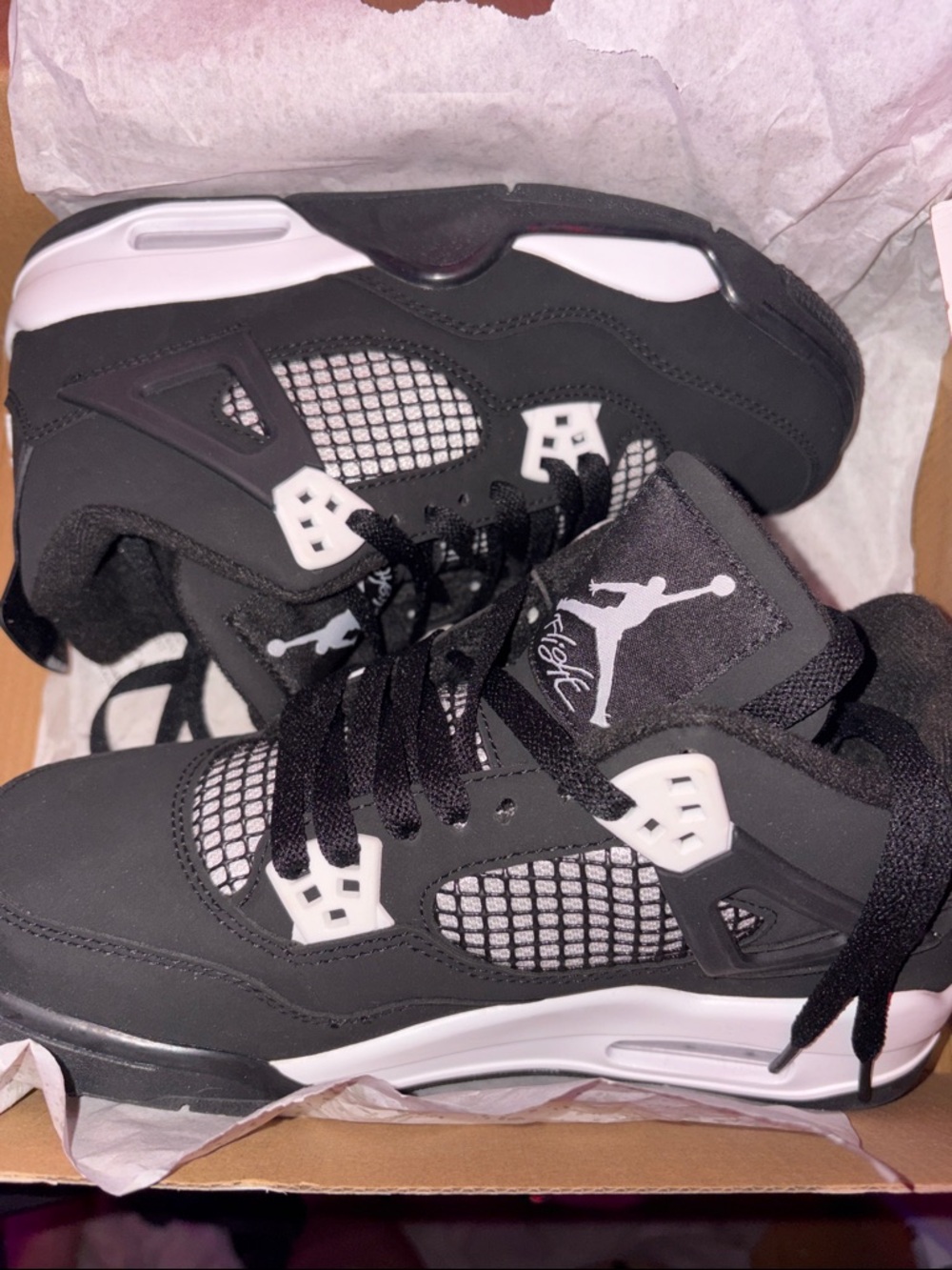 Jordan Kids Black and White Retro Basketball Sneakers